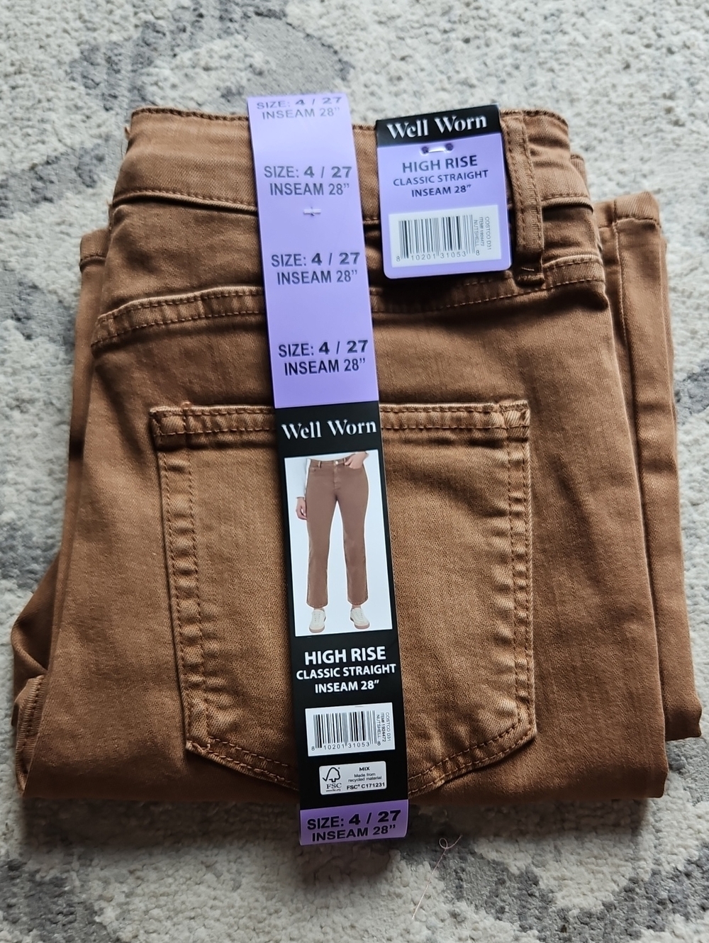 NEW! Well Worn Brown High Rise Classic Straight Jeans Multiple Sizes - Picture 2 of 11